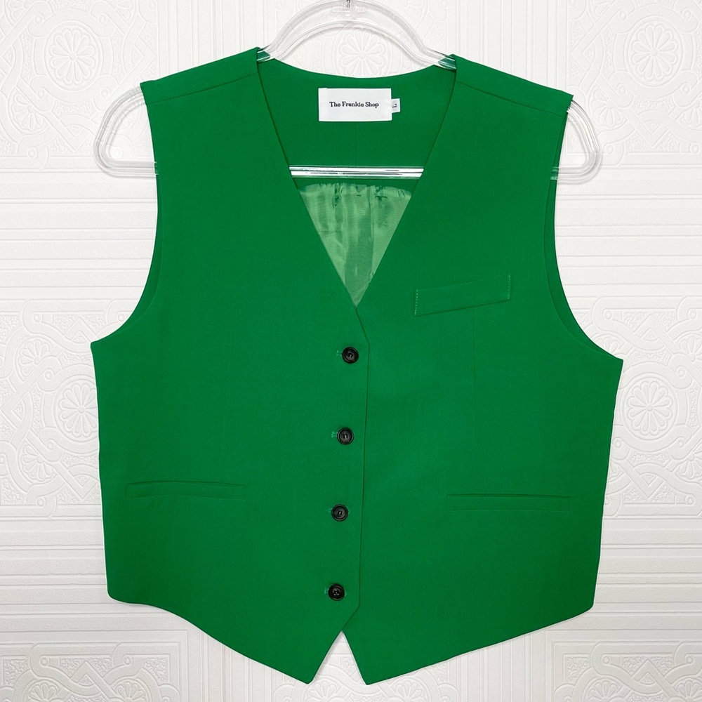 The Frankie Shop Green Button-Up Vest Large NWOT